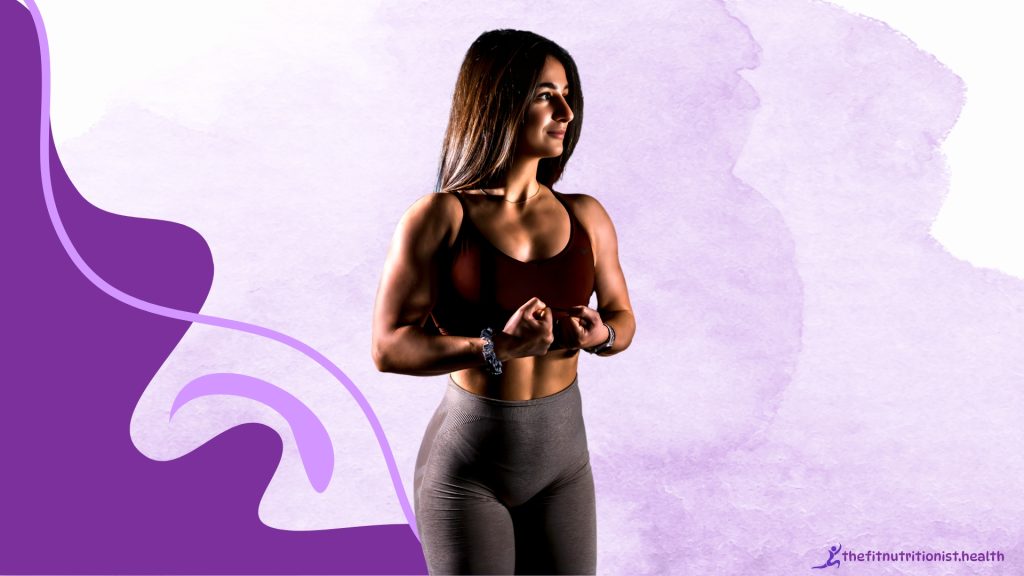 exercise schedule for gym beginners, fit woman flexing